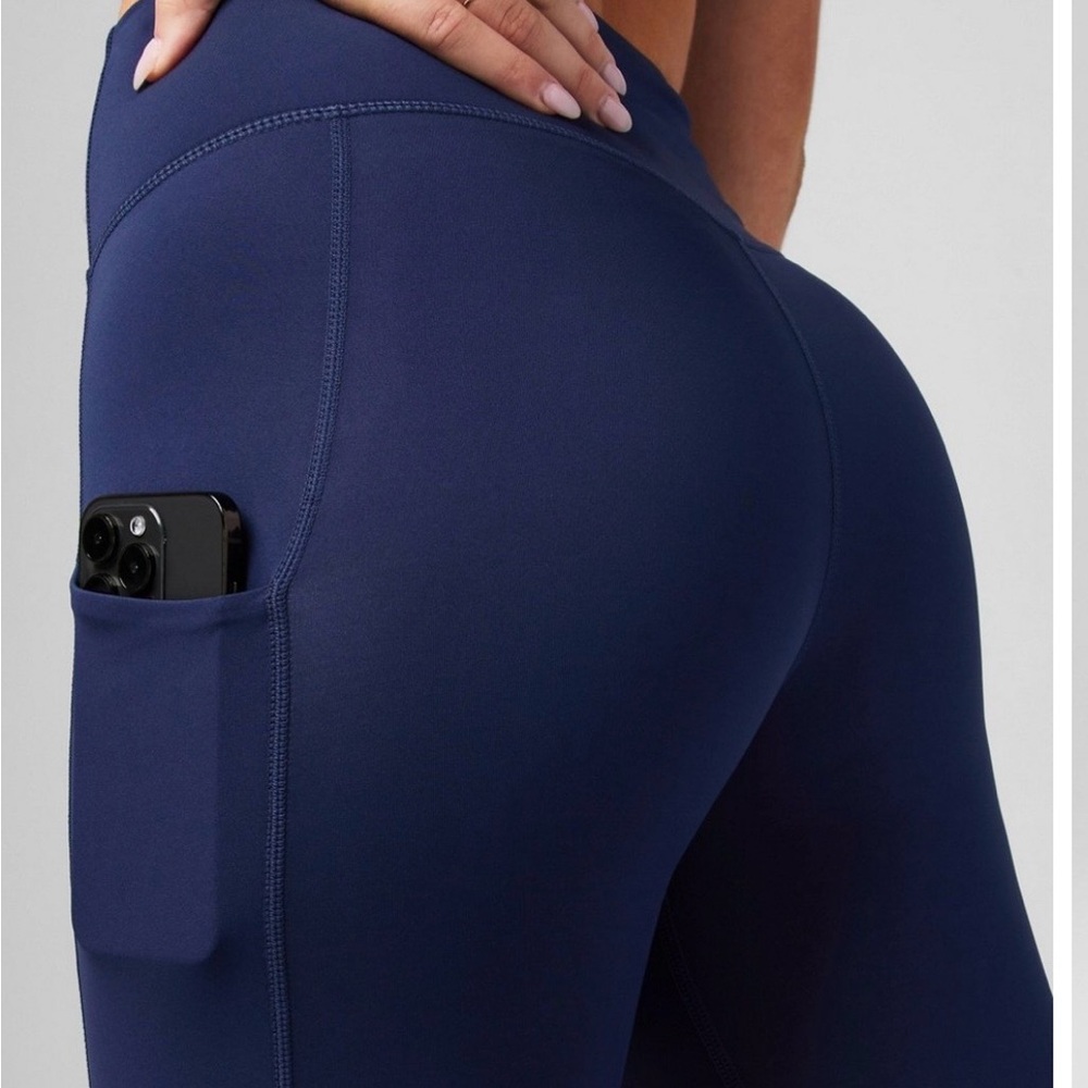 Fabletics Powerhold Navy Blue Women's Leggings - Picture 3 of 7